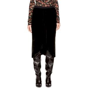 Isabel Marant Tursanne Asymmetrical Velvet Skirt